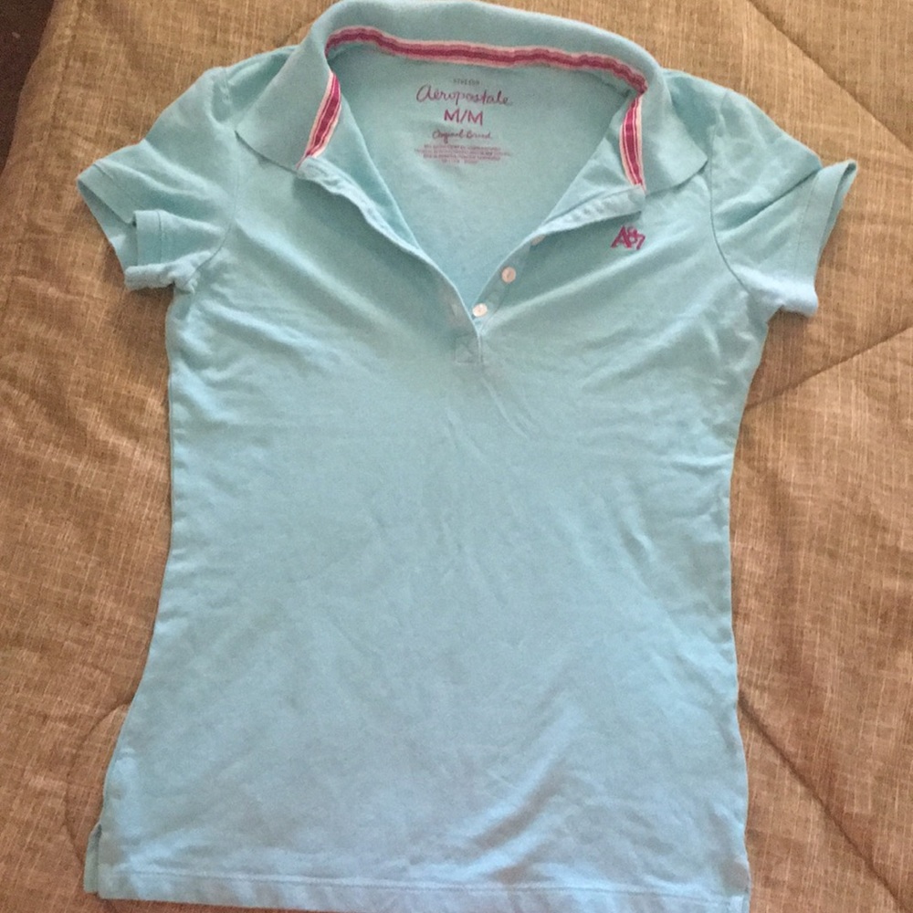 baby blue Aeropostale Polo shirt